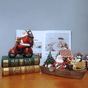 Weihnachtsmann Harzfigur Set, weihnachtliche Tischdekoration Geschenke für Feiertage.