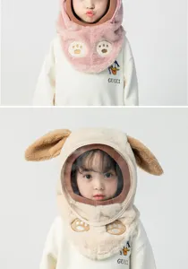 Kinderen winddicht pluche wintermuts schattige dierenoren dikke warme baby muts stijlvol