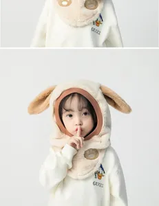 Kinderen winter warme capuchon oorklep hoed dikke leuke tekenfilm fleece baby winddichte muts