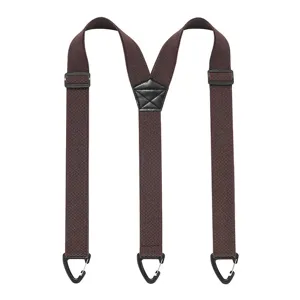Heren 3,8 cm brede elastische Y-vormige bruine bretels met handige driehoekige haken.