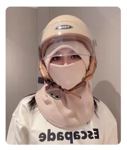 Winter thermal fleece cycling face mask windproof ski neck warmer fleece hood for women.