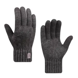 Dicke Touchscreen Winter warme Strickhandschuhe fuer Damen und Herren, gefuettert.