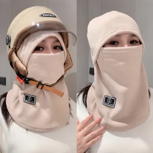Winter Thermal Fleece Balaclava Windproof Cycling Face Mask Warm Hooded Scarf Hat For Women Outdoor Sports