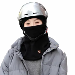Winter thermal fleece balaclava windproof cycling face mask multi-function warm hat for women