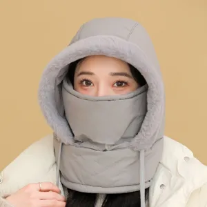 Grauer thermischer Winter Radfahrer Kapuzenschal Sturmhaube für winddichte Outdoor Kleidung.