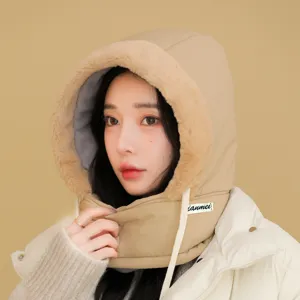 Winter warme Kapuze Schal thermisch winddicht Plüsch gefütterte Mütze für Frauen Outdoor Alltag.
