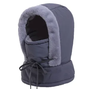 Winter winddichte Mütze Ushanka Sturmhaube mit Kunstfellbesatz für kalte Tage und Radfahren