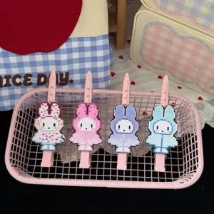 Set de horquillas de pelo de conejo de píxel lindo estilo de dibujos animados