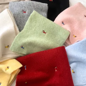 Dachshund embroidery knit scarf winter warm cozy neck warmer cute fashion accessory