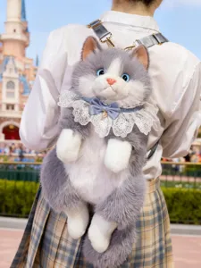 Bellissimo zaino in peluche gatto ragdoll morbida borsa a tracolla animale regalo