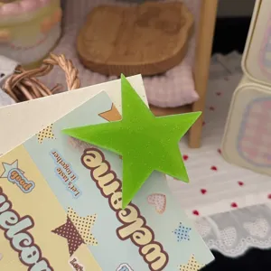 Green glitter star hair clip sweet dopamine style cute bangs hairpin for women girls accessory