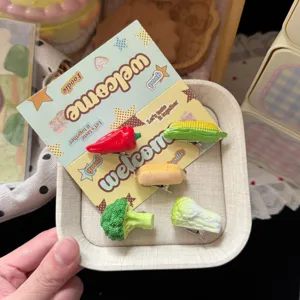 Cute Creative Vegetable Resin Hair Clip Sweet Girl Duckbill Hairpin Accessories