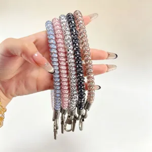 Colorful sequin telephone cord phone lanyard TPU wrist strap sturdy anti-lost design