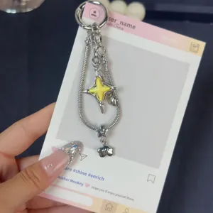 Korean INS style star snake chain keychain cute bag charm aesthetic phone strap accessories.