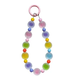 Dopamina colorata perla satinata ciondolo telefono versatile portachiavi accessorio.