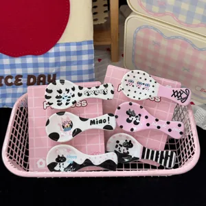Bonito juego de horquillas de gato negro lindo estilo de dibujos animados accesorios