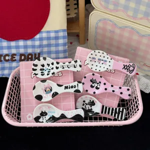 Linda Pinza de Pelo de Cuchara de Gato de Resina Clip Lateral Flequillo Horquilla Accesorios de Pelo Para Mujeres