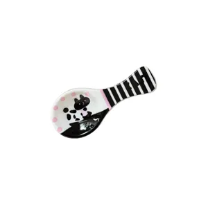 Bonito gato negro con rayas cuchara pinza de pelo para chica accesorio de la moda