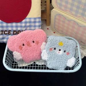 Cute fluffy bear hair clips sweet plush side bangs clips cute hair accessories for daily wear