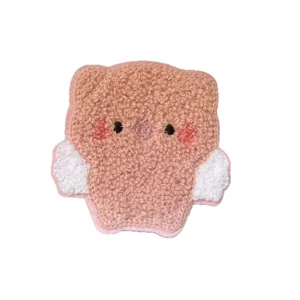 Cute fluffy bear hair patch with sweet wings design, perfect for daily sweet girl fringe styling.