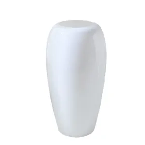 Modern white plastic vase detail, simple minimalist home decor for floral arrangement