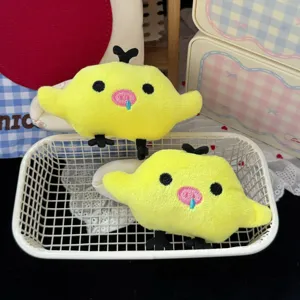 Carine mollette per capelli in peluche di pulcino giallo per ragazze, accessori morbidi.