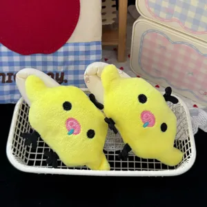 Simpatico Fermaglio per Capelli a Forma di Paperina Gialla in Peluche Morbido Cartone Animato Animale Bambola per Ragazze Giallo