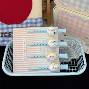 Blue Cute Cartoon Sea Lion Food Play Long Hair Clip Sweet Girlish Style Duckbill Hairpin Hair Accessories For Women