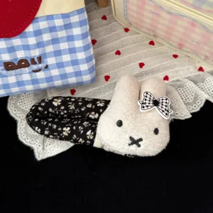 Cute plush rabbit floral snap hair clip autumn new sweet girl bangs hair accessory large