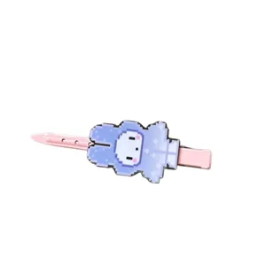 Lindo pasador de pelo de conejo pixelado pinza de pico de pato de dibujos animados