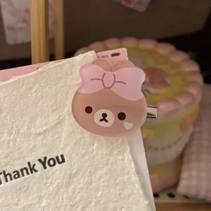 Jolie pince à cheveux ours nœud marron kawaii barrette bec de canard pour femmes filles accessoires