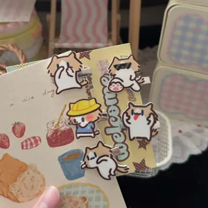 Carino Gatto Cartone Animato Fermaglio Becco d'Anatra Acrilico Dolce Ragazza Frangia Forcina Divertente Meme Kitty Accessori Capelli