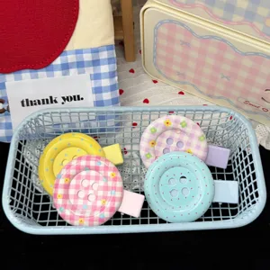 Jolies pinces à cheveux boutons couleur dopamine grand style coréen accessoires mignons
