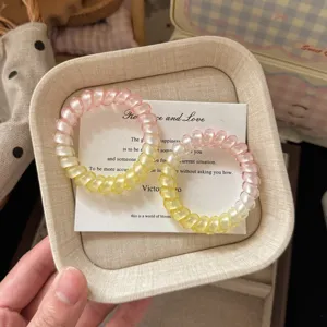 Elastici per capelli a filo di telefono rosa sfumato opaco coreano accessori per capelli