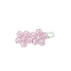Carino fermaglio per capelli doppio fiore di ciliegio rosa resina forcina per ragazze accessori