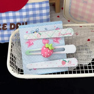Sweet strawberry hair clips set cute fruit duckbill clip hairpin for women girls hair accessories