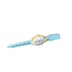 Blue cute cartoon sea lion long hair clip sweet girl style hair accessory for daily use.