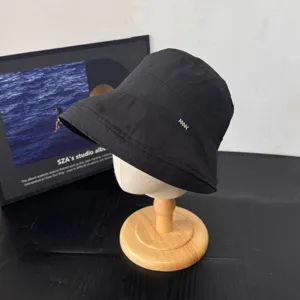Sombrero pescador negro mujer verano protección solar elegante casual gorro sol liso diario