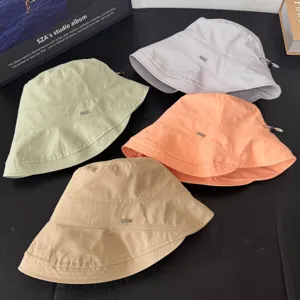 Sombreros de pescador casuales para mujer, sombreros de sol estilo japonés con cordón.