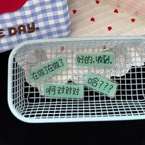 Funny Novelty Text Green Acrylic Hair Clip Sweet Cute Bangs Duckbill Clip Hair Accessories For Women