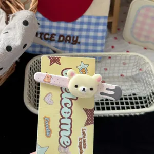 Cute Japanese sweet cartoon bear duckbill hair clip with card sweet girl hair accessory