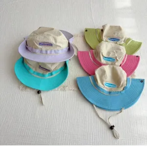 Unisex Quick Drying Sun Protection Bucket Hat Colorblock Wide Brim Outdoor Casual Summer Fisherman Hat