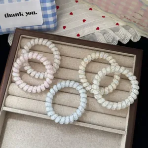 Cute jelly telephone wire hair ties sweet pink blue hair rope pony tail styling accessories