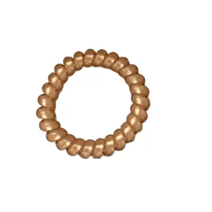 Laccio per capelli a spirale bronzo, elastico a filo di telefono metallizzato per acconciature.