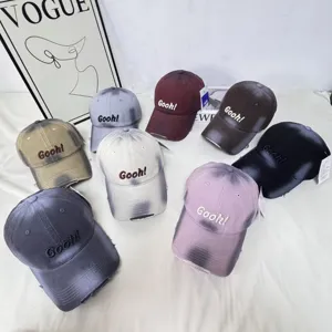 Gradienten Buchstaben Bestickte Baseballkappe Unisex Lässiger Sonnenschutz Weiches Top Einstellbare Outdoor Sportmütze
