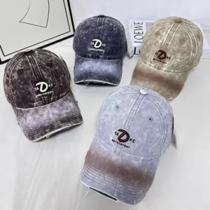 Vintage gewaschene bestickte Baseballcap fuer Damen und Herren modische Kappe.
