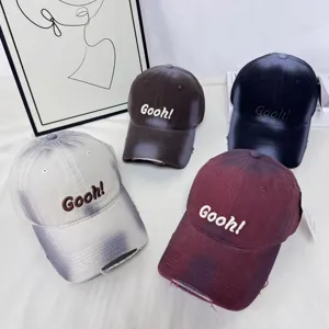 Koreanischer Stil Gradienten Buchstaben bestickte Baseballkappe lässige weiche Paar Kappe.