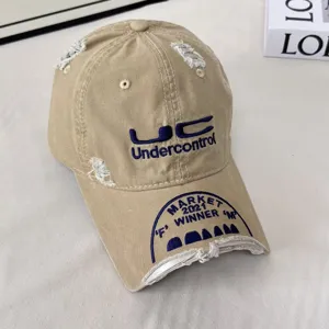 Distressed Streetwear Baseball Cap Vintage Embroidered Trucker Hat Casual Niche Design