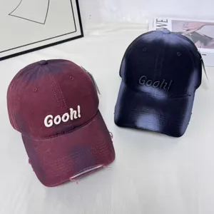 Koreanischer Stil Farbverlauf gewaschene Baseballkappe für Herren und Damen, vintage.