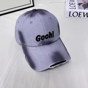 Koreanische Farbverlauf Baseballkappe für Damen und Herren mit modischer Gooh! Stickerei.